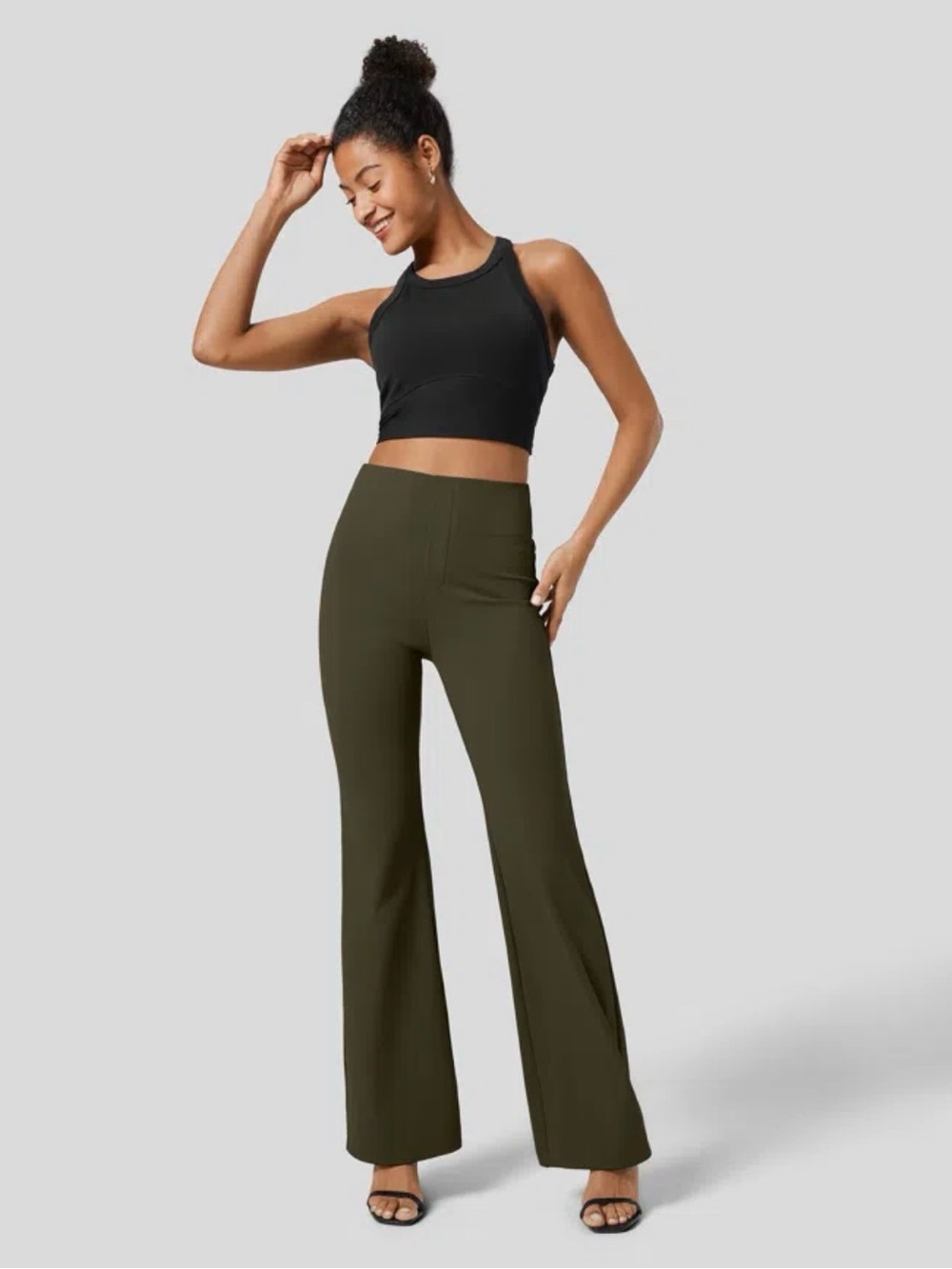Halara Flex High Waisted Back Side Pocket Slight Flare Work Pants Size M NWT